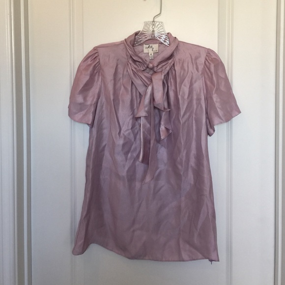 Milly silk short sleeve lavender/mauve top