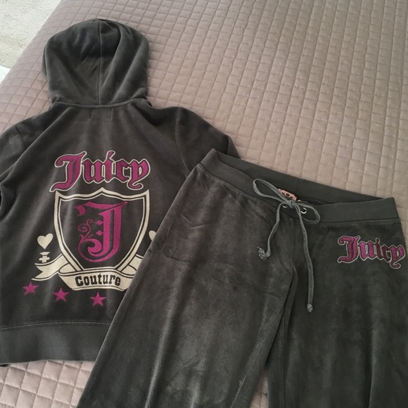 Juicy Couture Jumpsuit - Grey & Metallic Fuscia