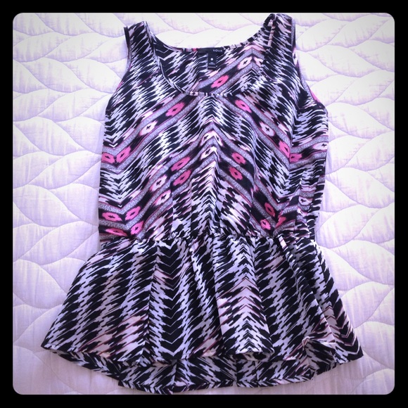 Aqua peplum tank blouse. Small.