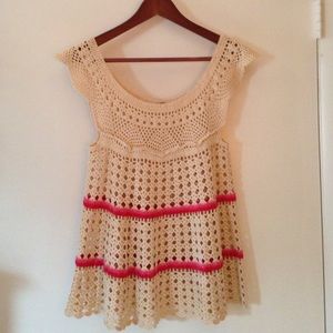 Free People Crochet baby doll top
