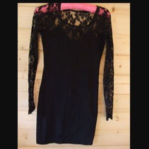 Black lace bodycon dress NYE