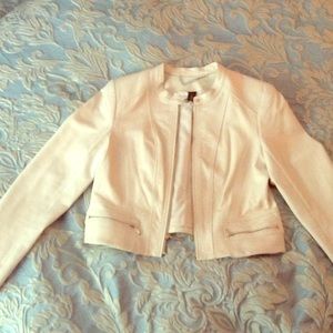 Creme colored soft leather jacket from WHBM