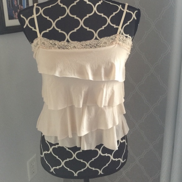 Lace top spaghetti strap tank