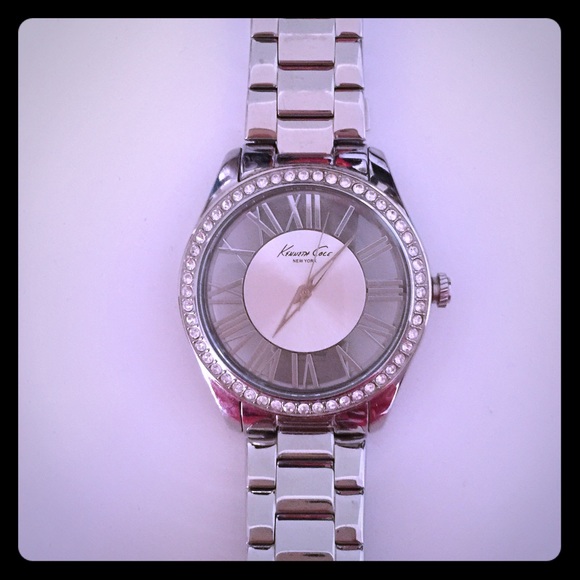 Kenneth Cole silver transparent face watch