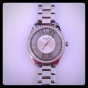 Kenneth Cole silver transparent face watch