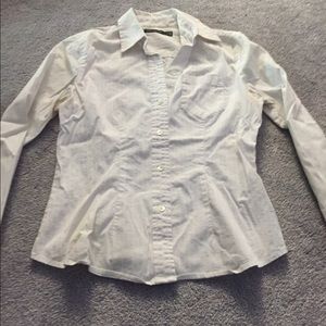 White flirty collared shirt