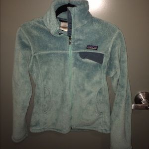 Patagonia teal zip up