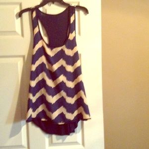 Navy blue chevron dress tank