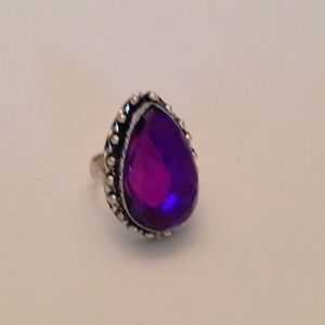💯% 925 Silver purple💜Fire Topaz ring size 7.5