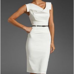 Black Halo Jackie O ivory dress with belt - size 0