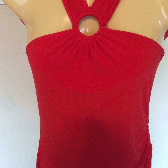 BEAUTIFUL RUBY RED COCKTAIL DRESS - Picture 2 of 4