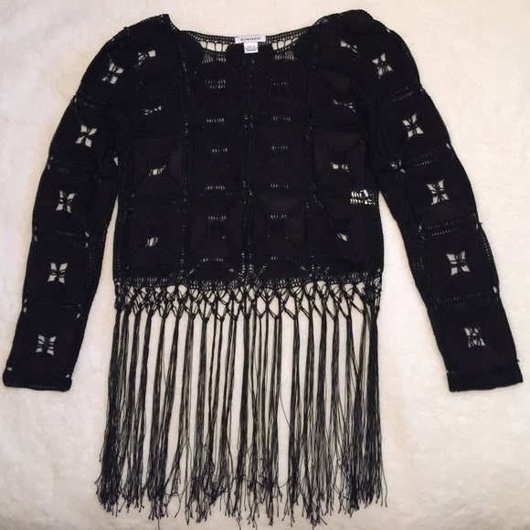 Nastygal Glamorous Helter Skelter Crochet BlackTop - Picture 2 of 4