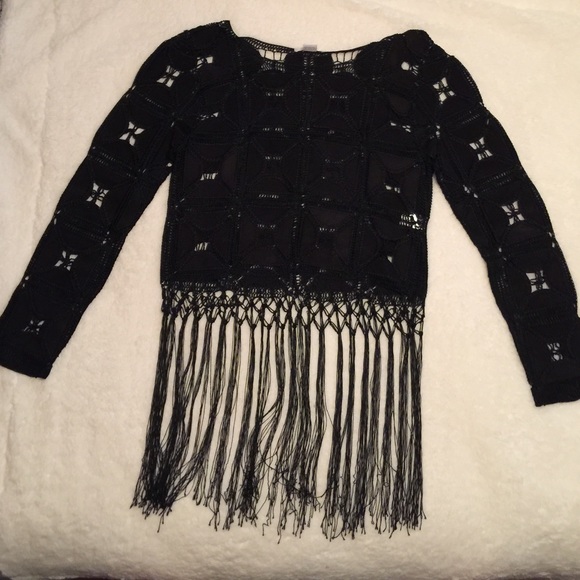 Nastygal Glamorous Helter Skelter Crochet BlackTop - Picture 3 of 4