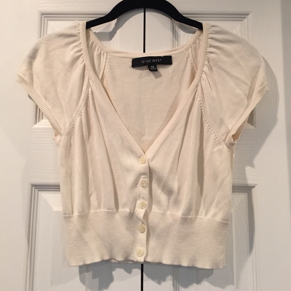 Nine West Ivory Cropped Cardigan