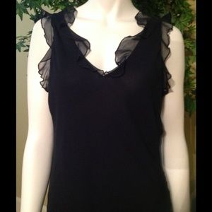 Ruffled black dress, Size 12 by Allen Schwartz