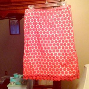 Orange laced lined skirt