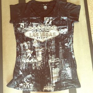 Welcome to Las Vegas T shirt!! Black w/silver