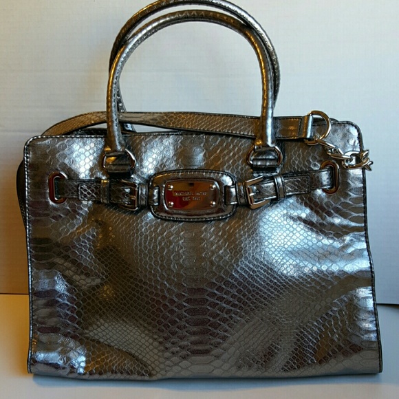 Nickel Grey Michael Kors Hamilton Satchel - Picture 2 of 4