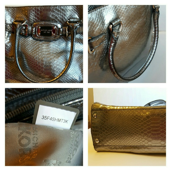 Nickel Grey Michael Kors Hamilton Satchel - Picture 4 of 4