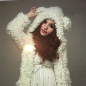 White Furry Bear jacket/cardigan
