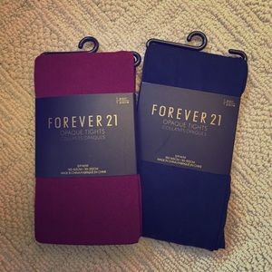 Opaque tights in navy and burgundy