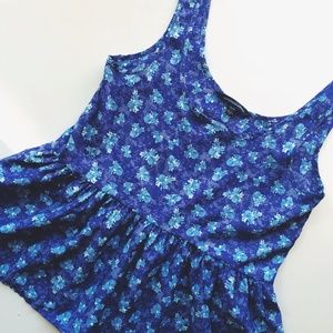 Blue floral tank top