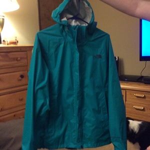 Teal North Face shell jacket