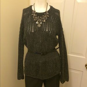 Charcoal gray peplum style sweater, size Med