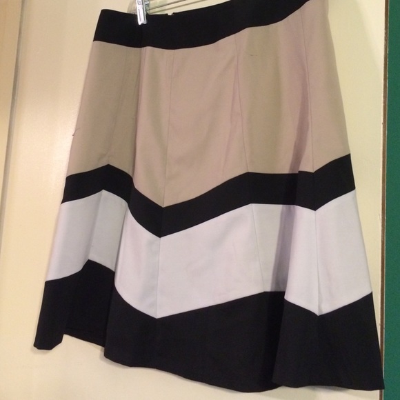Black/White/Tan Chevron Skirt