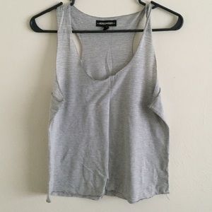 Gray striped crop top