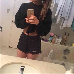 High Waisted Black Striped Urban Outfitters Shorts