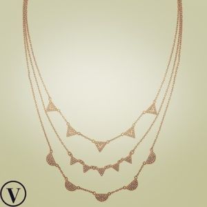 Pavé Chevron Necklace Gold