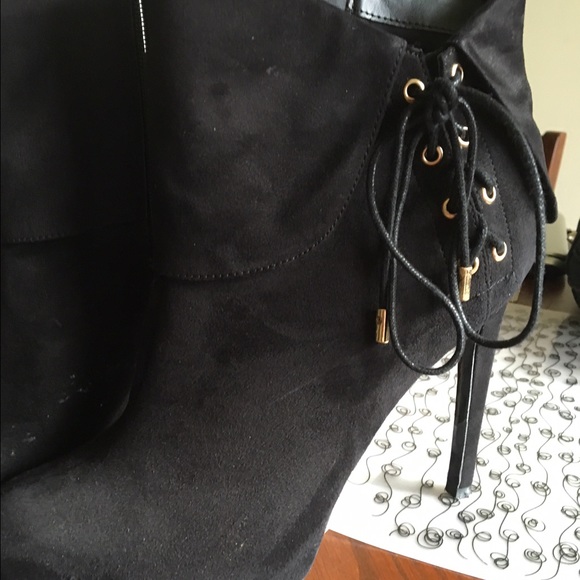 Black suede booties