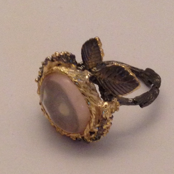 💯% 925 silver 💯% Rose quartz art ring SZ 9.75 💞 - Picture 2 of 4