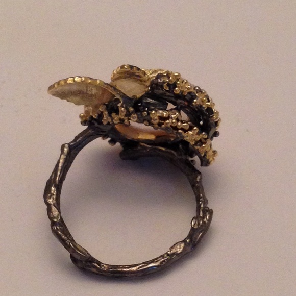 💯% 925 silver 💯% Rose quartz art ring SZ 9.75 💞 - Picture 3 of 4