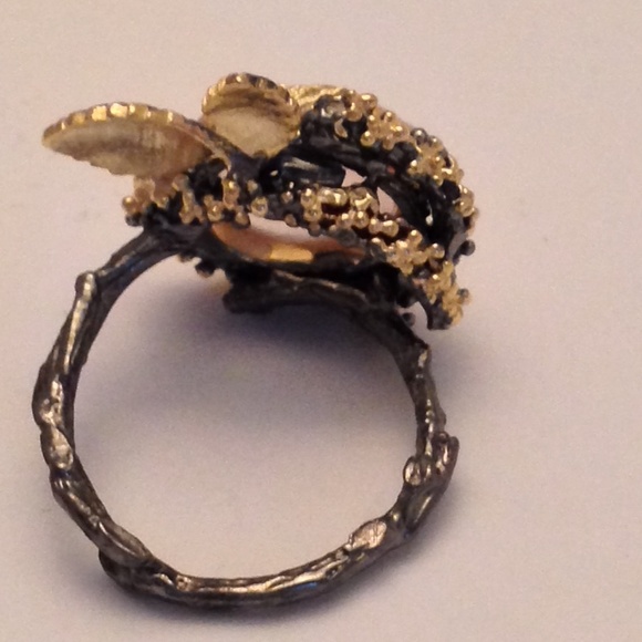 💯% 925 silver 💯% Rose quartz art ring SZ 9.75 💞 - Picture 4 of 4