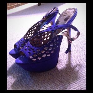 Royal blue caged heels by Sam Edelman