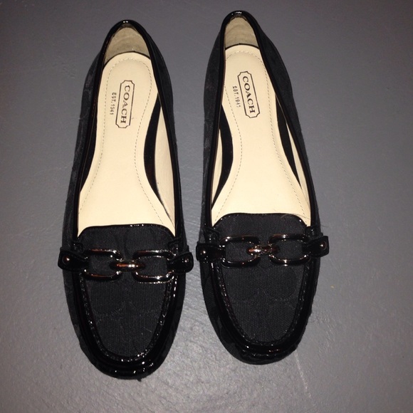 On hold for @modas! Black coach "Perri" loafers