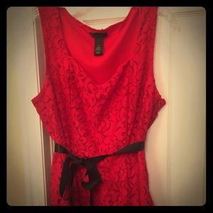 Beautiful lace red holiday peplum top!