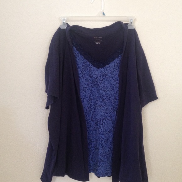 White Stag, 4X, two-toned blue blouse