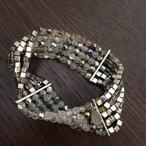 🎈5/$15 💕3x HP! Silver bead and metal bracelet