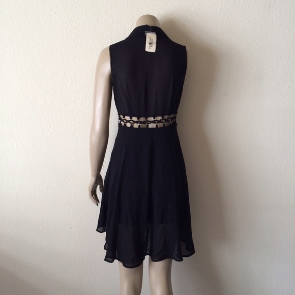 🚫SOLD🚫 Sheer Black Button Down Cut Out Lace Up - Picture 2 of 4
