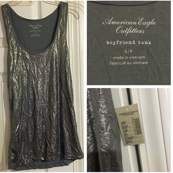 American Eagle Outfitters Tops - Shimmery Boyfriend Tank Top