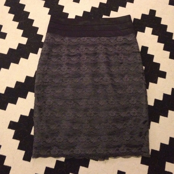 Banded Lace Pencil Skirt