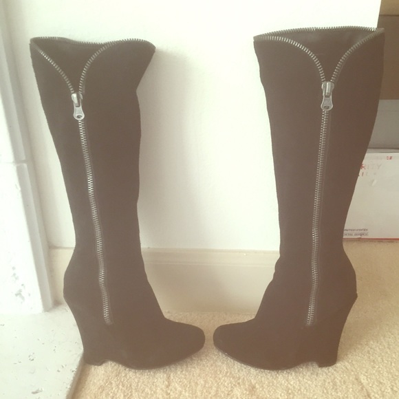 MIA Shoes - Suede zipper boots