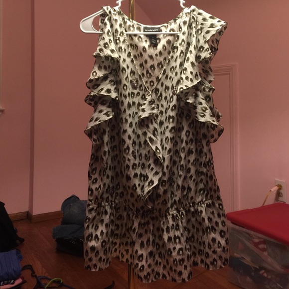 Cheetah Print Lane Bryant Peplum Shirt Size 14