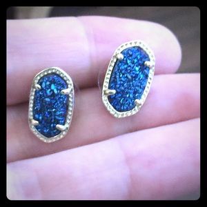 Kendra Scott Blue Drusy Earrings