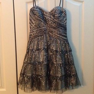 Strapless Black and Silver Dress