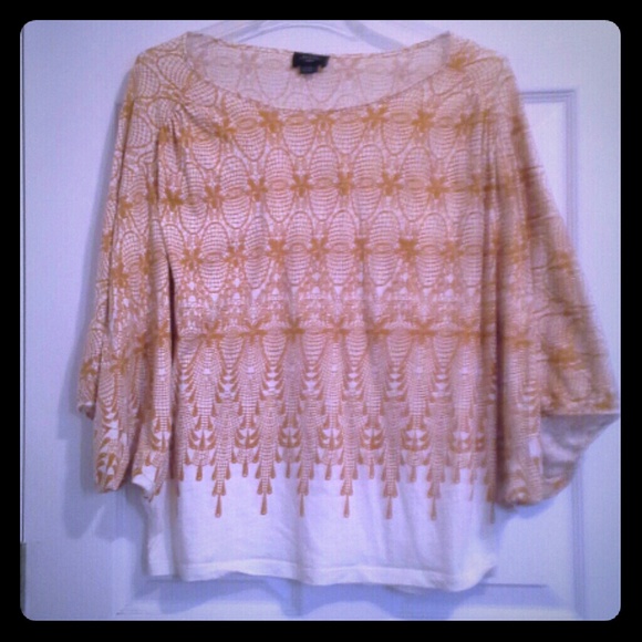 ANTHROPOLOGIE DELETTA gold & cream shirt
