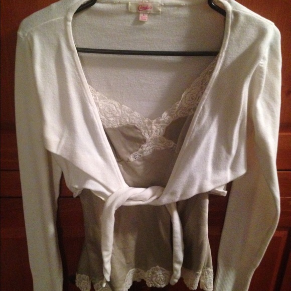 Crop top with Lace/Silk Cami